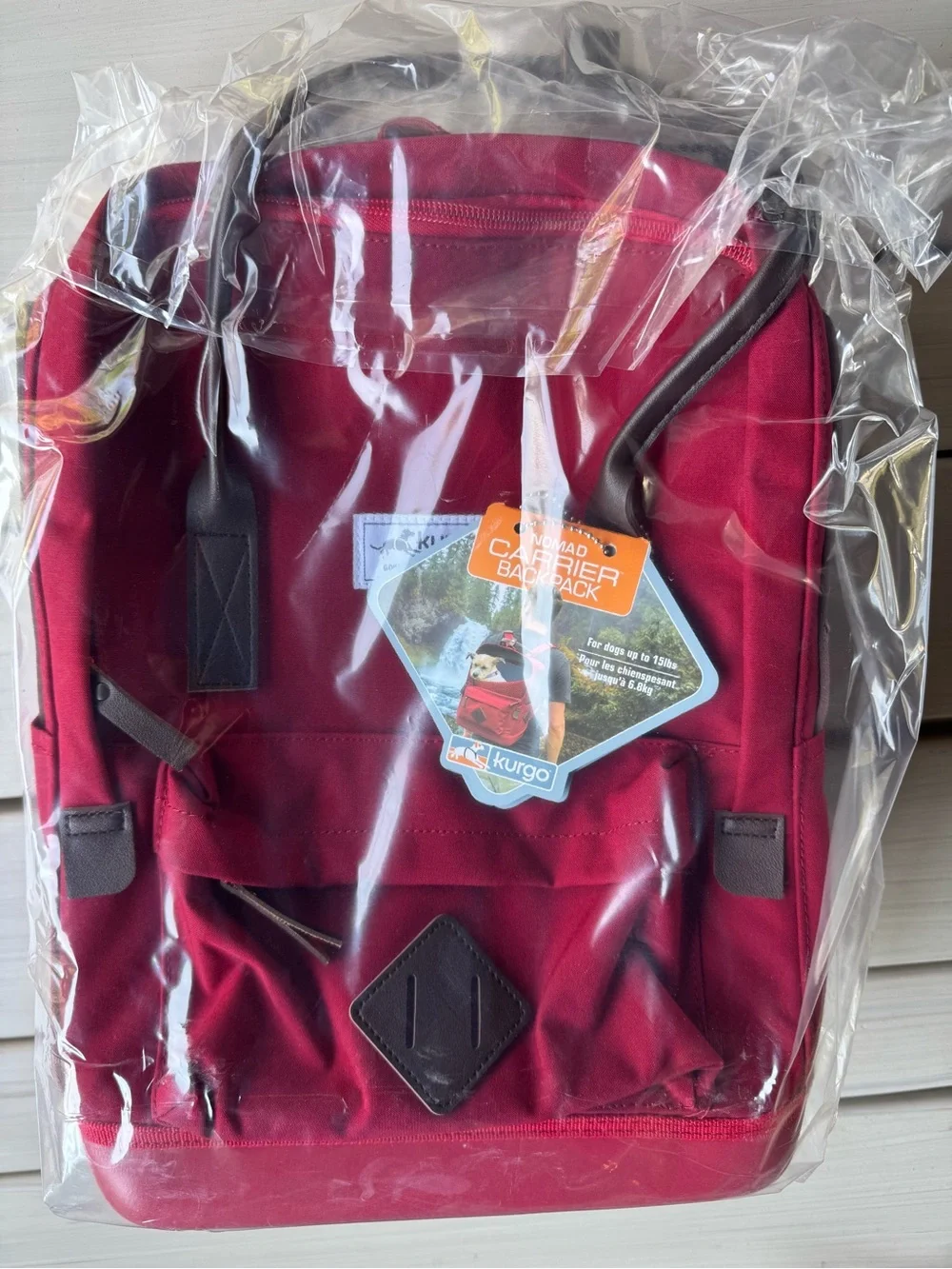 Kurgo Red Pet Carrier Backpack with Teal Interior